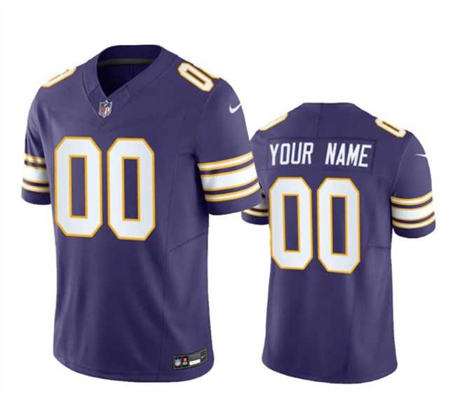 Men & Women & Youth Minnesota Vikings Active Player Custom Purple 2023 F.U.S.E. Throwback  Vapor Limited Stitched Football Jersey->customized nfl jersey->Custom Jersey